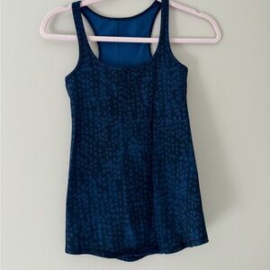 lululemon athletica Blue Patterned Tank Top